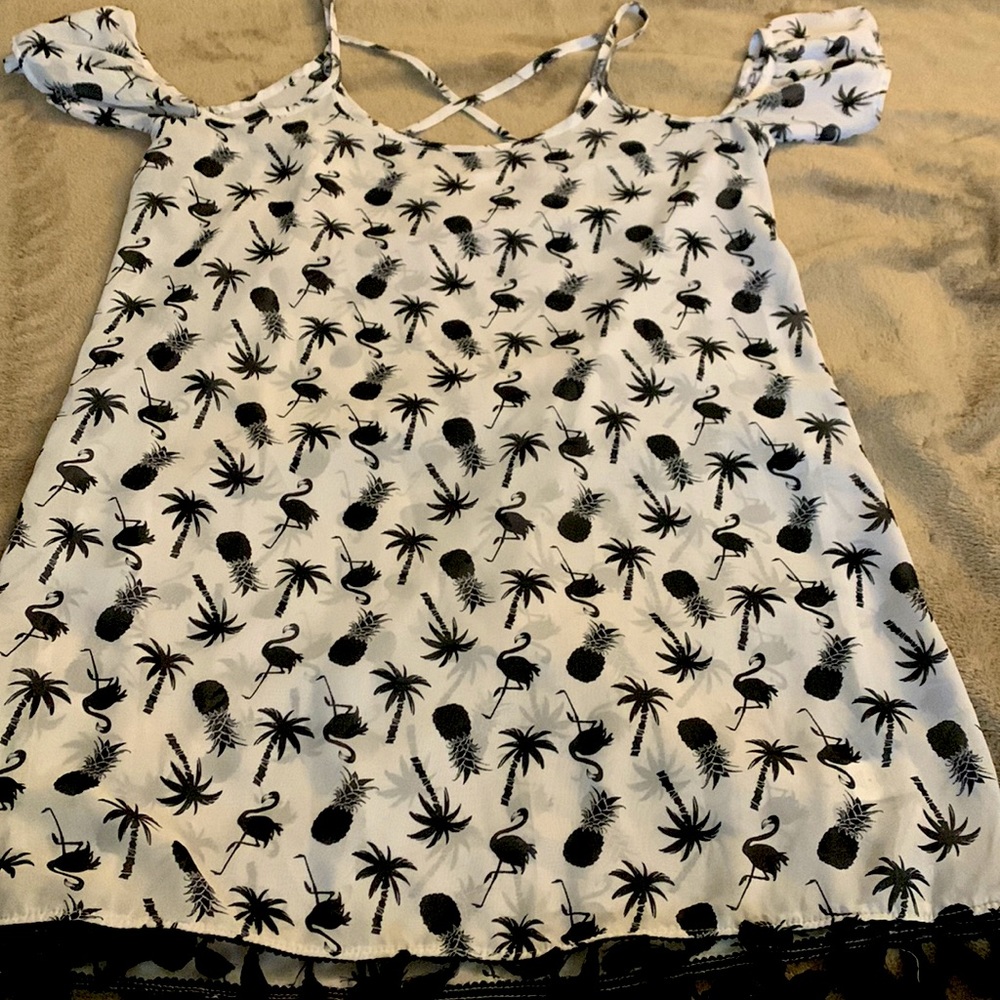 Flamingo and Pineapple Swim Coverup Dress